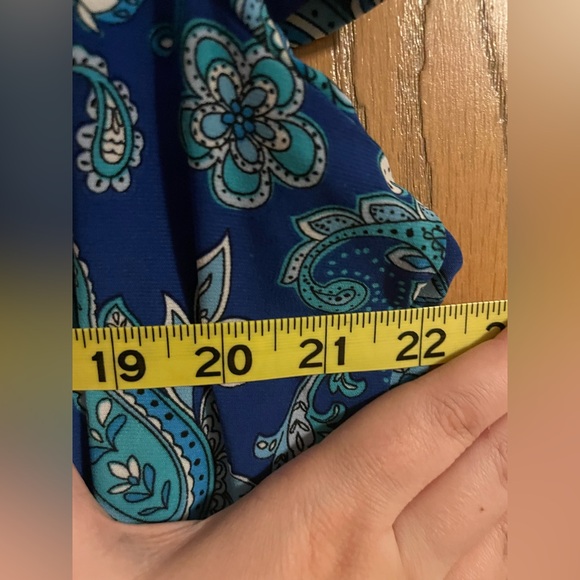 Roz & Ali Blue and Teal Paisley Women's Blouse - Picture 4 of 5